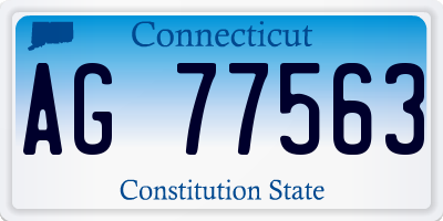 CT license plate AG77563