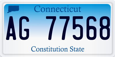 CT license plate AG77568