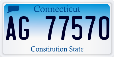 CT license plate AG77570