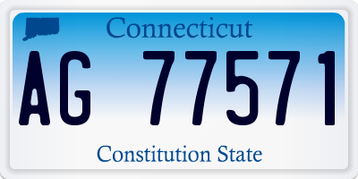 CT license plate AG77571