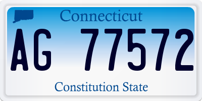 CT license plate AG77572