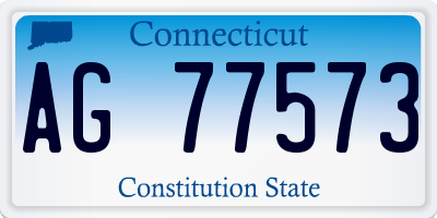 CT license plate AG77573