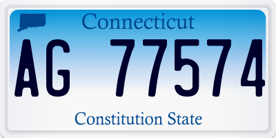 CT license plate AG77574