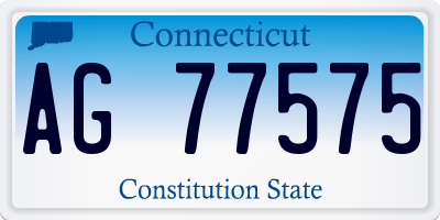 CT license plate AG77575