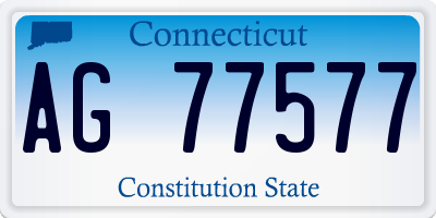 CT license plate AG77577