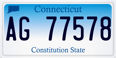 CT license plate AG77578