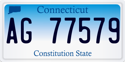 CT license plate AG77579