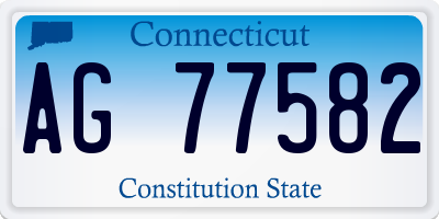 CT license plate AG77582