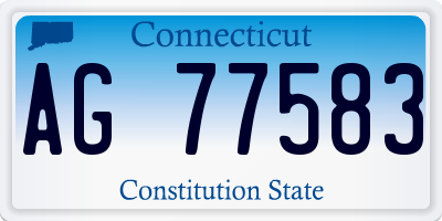CT license plate AG77583