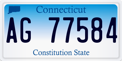 CT license plate AG77584
