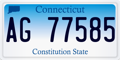 CT license plate AG77585