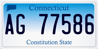 CT license plate AG77586