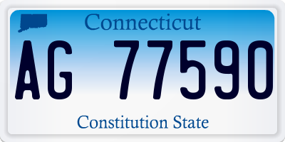 CT license plate AG77590
