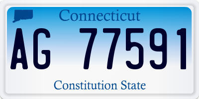 CT license plate AG77591