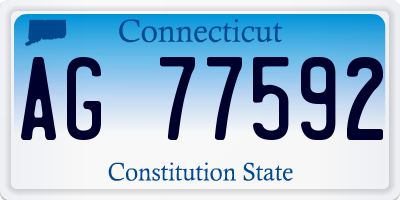 CT license plate AG77592