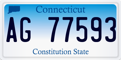 CT license plate AG77593