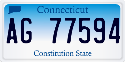 CT license plate AG77594