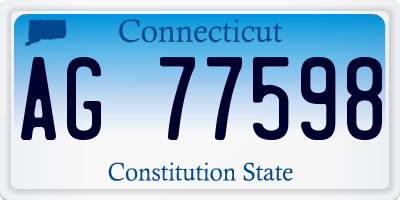 CT license plate AG77598