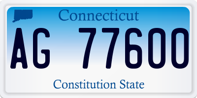 CT license plate AG77600