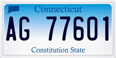 CT license plate AG77601