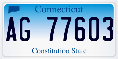 CT license plate AG77603
