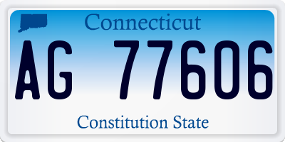 CT license plate AG77606