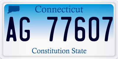 CT license plate AG77607