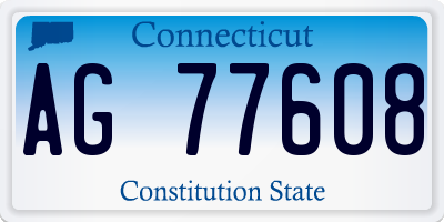 CT license plate AG77608