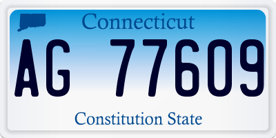 CT license plate AG77609