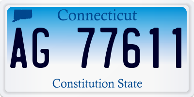 CT license plate AG77611