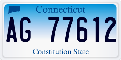CT license plate AG77612