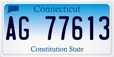 CT license plate AG77613