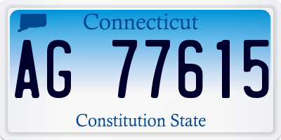 CT license plate AG77615