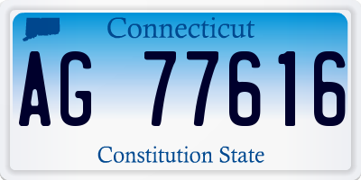CT license plate AG77616