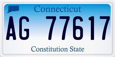 CT license plate AG77617
