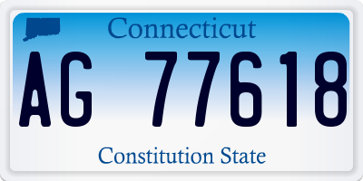 CT license plate AG77618
