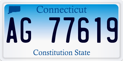 CT license plate AG77619