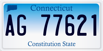 CT license plate AG77621
