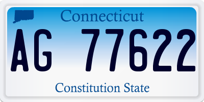 CT license plate AG77622