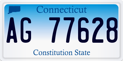 CT license plate AG77628