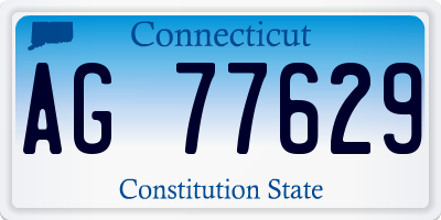 CT license plate AG77629