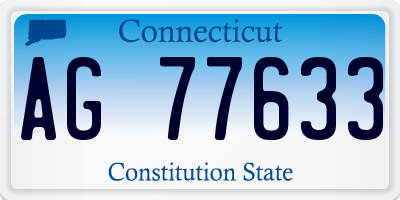 CT license plate AG77633