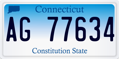 CT license plate AG77634