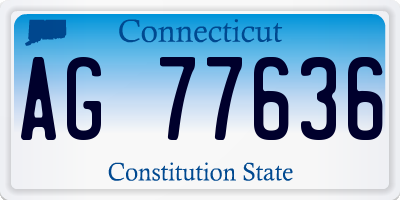 CT license plate AG77636