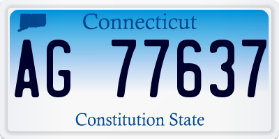 CT license plate AG77637