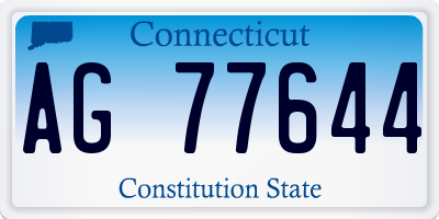 CT license plate AG77644