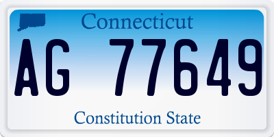 CT license plate AG77649