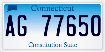CT license plate AG77650