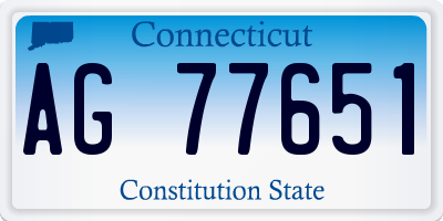 CT license plate AG77651