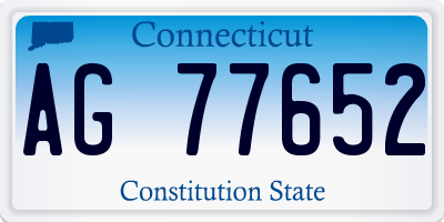 CT license plate AG77652